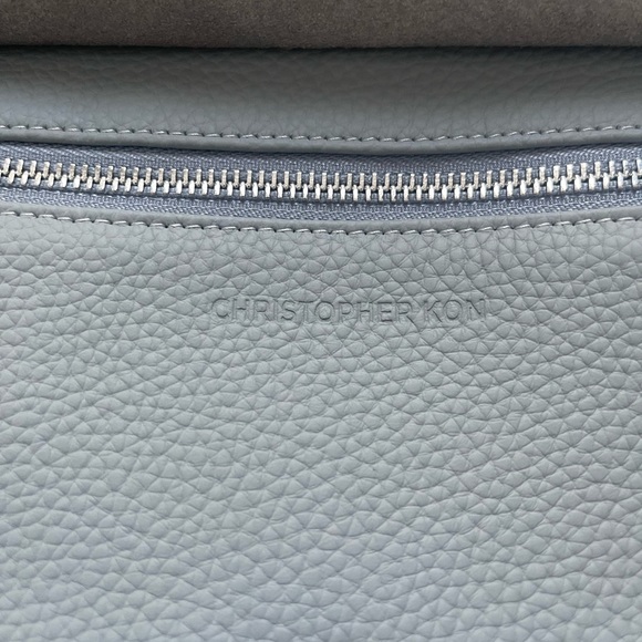 Christopher Kon Grey Pebbled Crossbody Leather Bag - Picture 5 of 16